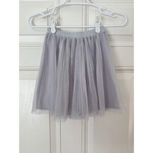 Uniqlo Kids Girls Grey Tulle Mesh Skirt Glitter Waistband Size 4